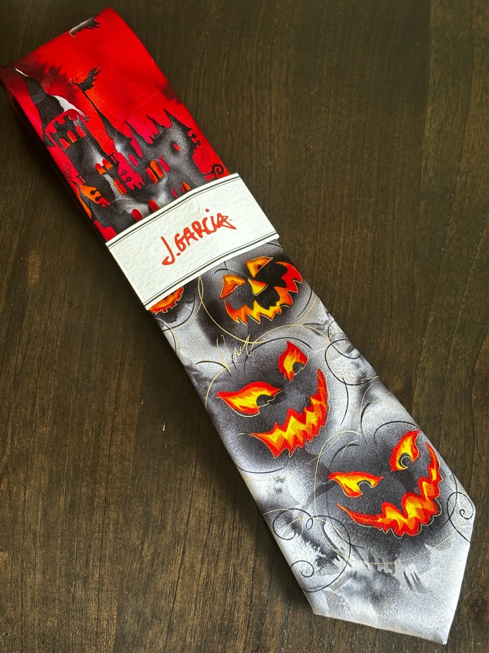J. Garcia Jerry Garcia Men’s Halloween Demon Necktie in Red Black Gray